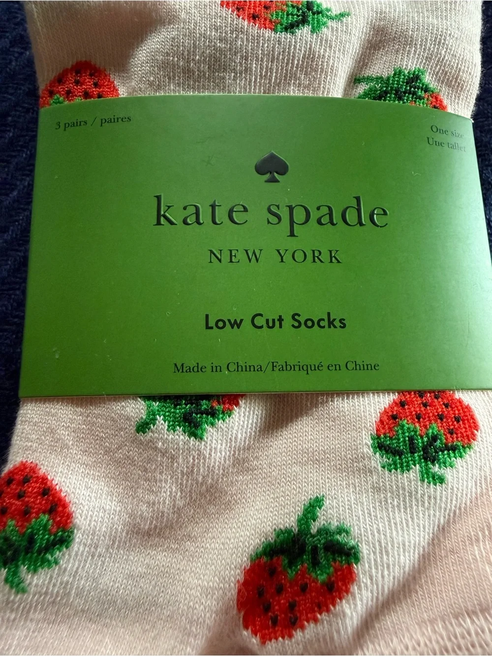 🍓 KATE SPADE 3pr Low Cut Socks One Size